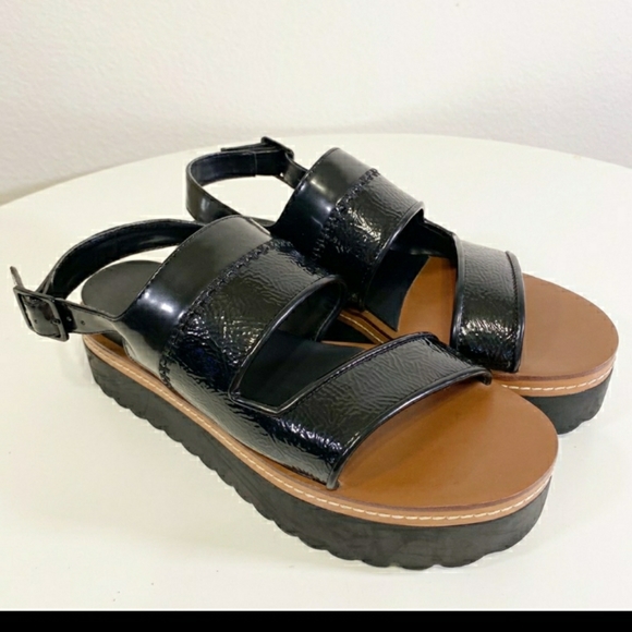 Zara Black Chunky Platform Sandal